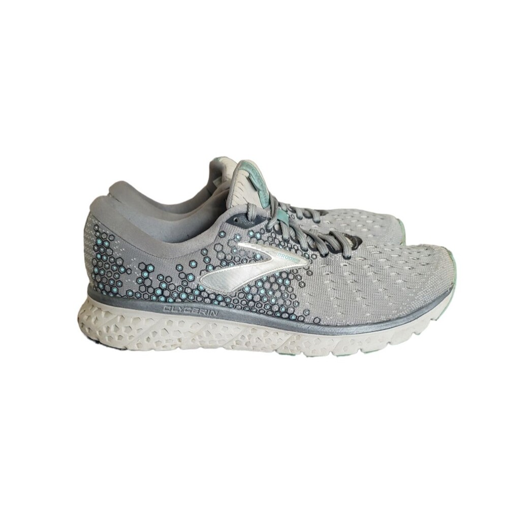 Brooks Glycerin 17 Gray/Aqua Blue Running Shoes Size 9 Women's - Picture 3 of 11